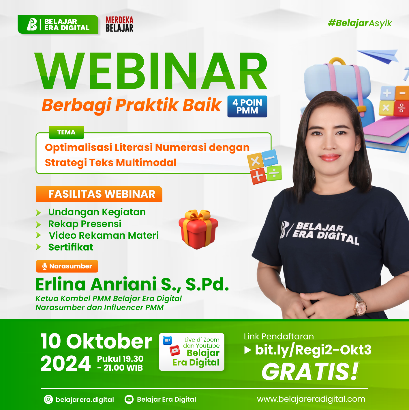 Webinar 4JP: Berbagi Praktik Baik Optimalisasi Literasi Numerasi dengan Strategi Teks Multimodal (10 Oktober 2024)